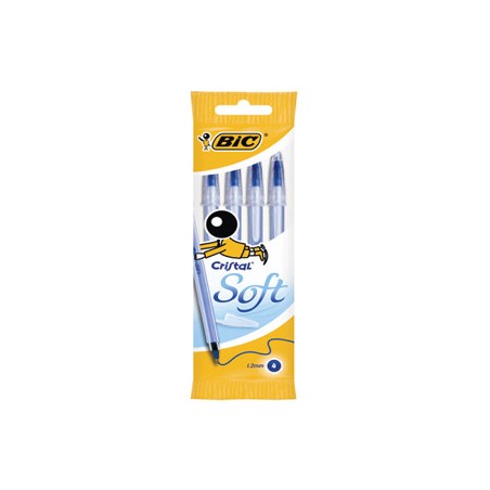 1 - BIC CRISTAL SOFT Set da 4 pz di penne Biro di colore Blu 982861