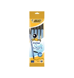 1 - BIC CRISTAL SOFT Set da 4 pz di penne Biro di colore Nero 918526