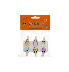 1 - ACCESSORI CREATIVITY MOLLETTE GUFO IN LEGNO WD22