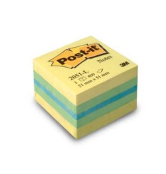 1 - 3M Post-it cubo neon verde turchese giallo 51x51