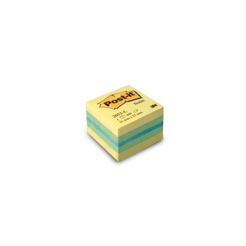 3M Post-it cubo neon verde turchese giallo 51x51