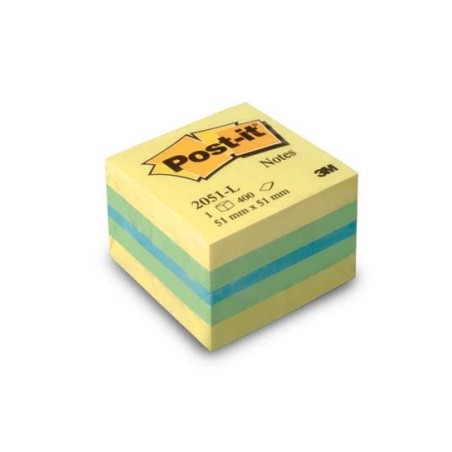 3M Post-it cubo neon verde turchese giallo 51x51