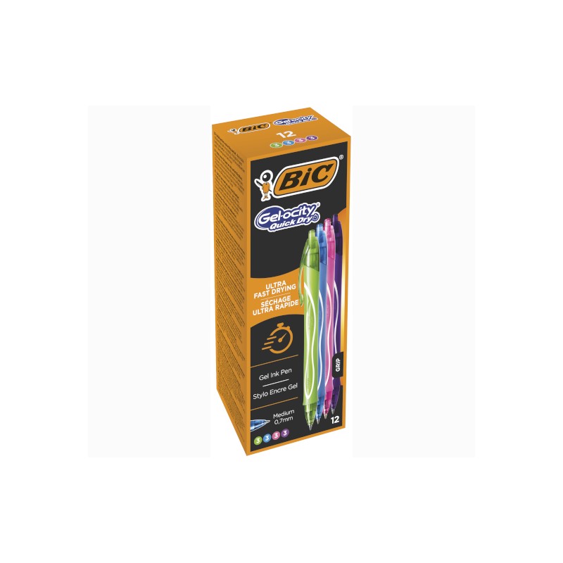 BIRO BIC GELOCITY QUICKDRY P.F. -12  4 COL.ASS. 964826