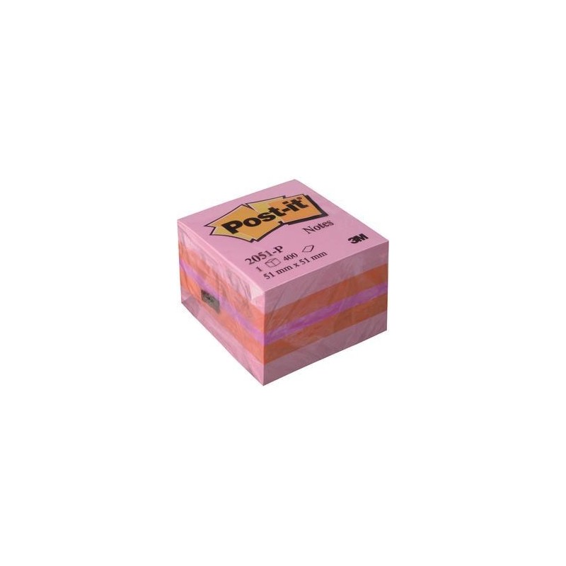 3M Post-it cubo mini neon rosa arancione