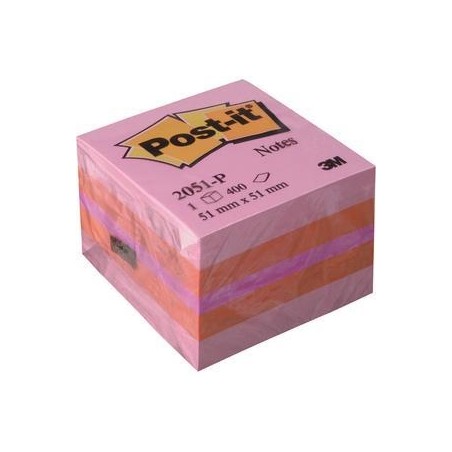 3M Post-it cubo mini neon rosa arancione