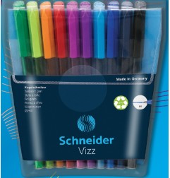 1 - 10 pz Penna Biro Vizz M Schneider 10 colori assortiti 102290