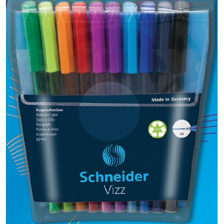 10 pz Penna Biro Vizz M Schneider 10 colori assortiti 102290