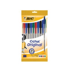 1 - BIC CRISTAL ORIGINAL 4 Set da 10 pz di colori assortiti Blu, Nero, Verde, Rosso 830865