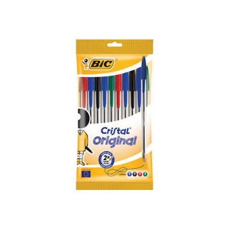 1 - BIC CRISTAL ORIGINAL 4 Set da 10 pz di colori assortiti Blu, Nero, Verde, Rosso 830865