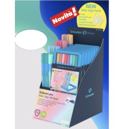 1 - SCHNEIDER Penna Biro a sfera SLIDER EDGE PASTEL XB 399421, colori assortiti, 104 pz