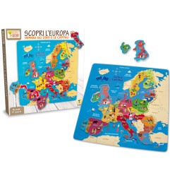 1 - TEOREMA FATTO DI LEGNO - SCOPRI L'EUROPA PUZZLE 17 PZ 40461