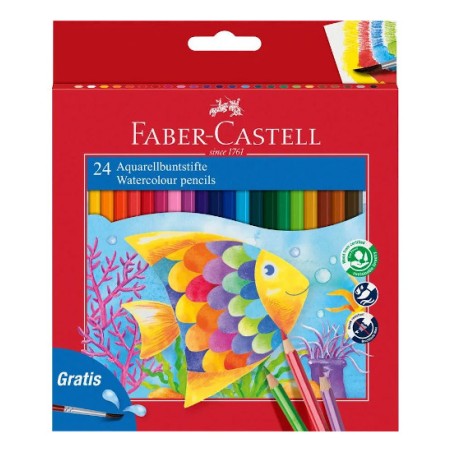 1 - PASTELLI FABER ACQUERELLABILI C/PENNELLO -24pz 114425