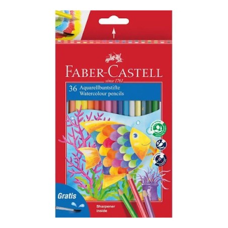 1 - PASTELLI FABER ACQUERELLABILI C/PENNELLO -36pz 114437