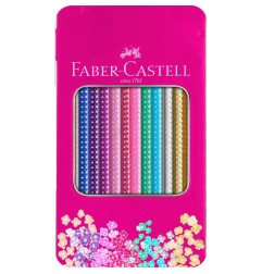 1 - PASTELLI FABER-CASTELL SPARKLE ROSA - 12 COL. BRILLANTI TRIANG. 201737