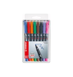 1 - Blister 8 colori Stabilo OHPen media penna