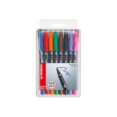 Blister 8 colori Stabilo OHPen media penna