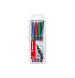 1 - Blister 4 colori Stabilo OHPen fine penna 842/4