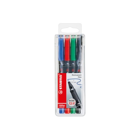 Blister 4 colori Stabilo OHPen fine penna 842/4