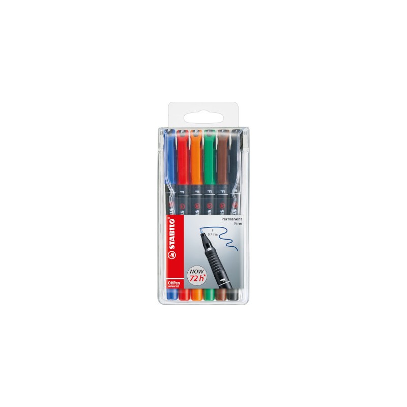 Blister 6 colori Stabilo OHPen fine penna