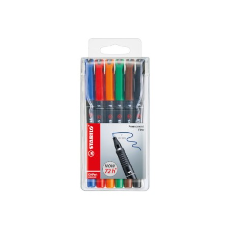 Blister 6 colori Stabilo OHPen fine penna