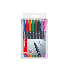 1 - Blister 8 colori Stabilo OHPen fine penna