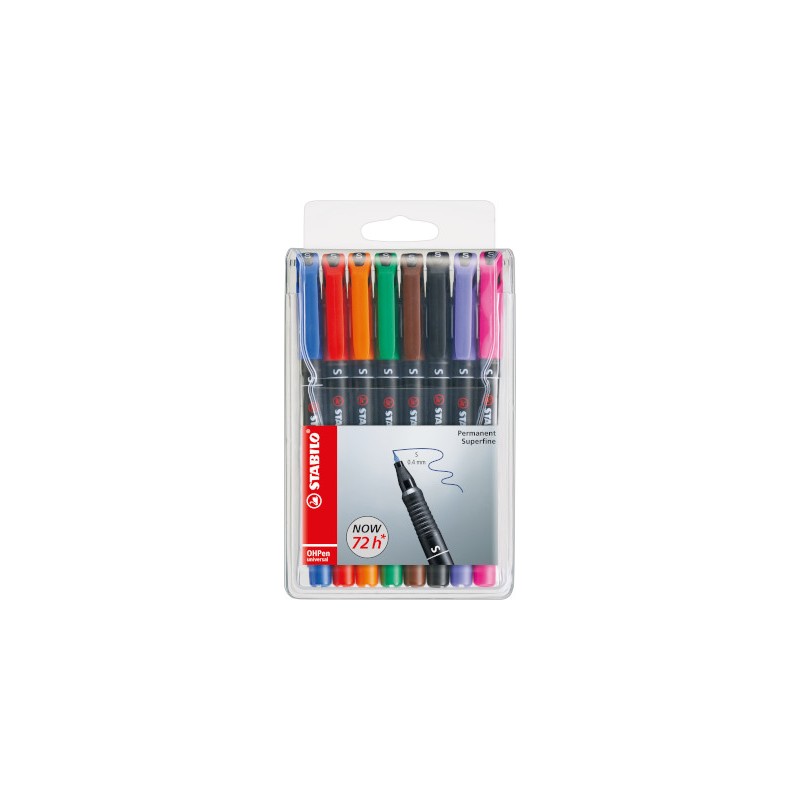 Blister 8 colori Stabilo OHPen superfine penna