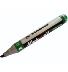 1 - 10 pz Pennarello Marker Stabilo Mark 4 All verde punta a scalpello 653/36