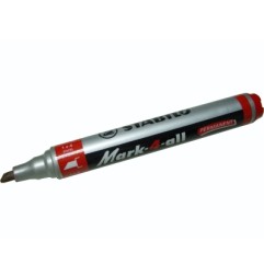 1 - 10 pz Pennarello Marker Stabilo Mark 4 All rosso punta a scalpello 653/40