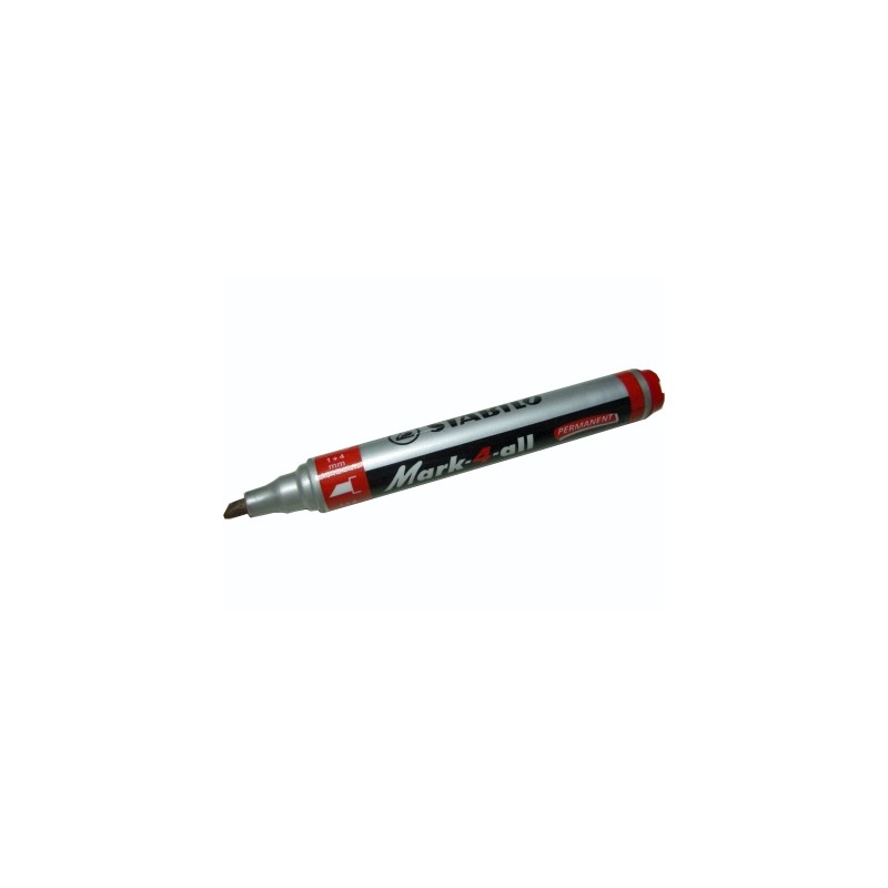 10 pz Pennarello Marker Stabilo Mark 4 All rosso punta a scalpello 653/40