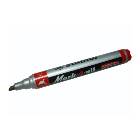 10 pz Pennarello Marker Stabilo Mark 4 All rosso punta a scalpello 653/40