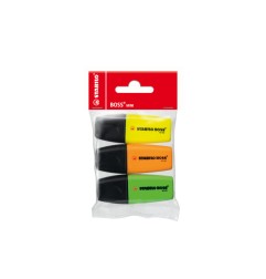 1 - 3 pz evidenziatore Stabilo Boss mini giallo arancio verde