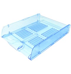 1 - ARDA Vaschetta Porta Corrispondenza Impilabile in PVC Azzurro Trasparente TR25310BL