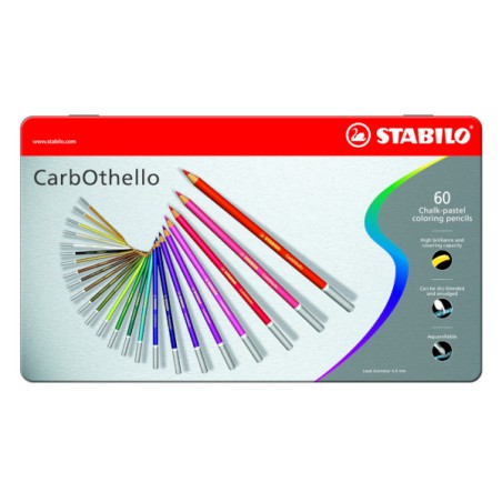 1 - STABILO Pastelli a Carboncino CARBOTHELLO con Scatola in Metallo 60 Pezzi