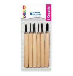 1 - SCAVINI MANICO LEGNO - BLISTER 6 PZ.