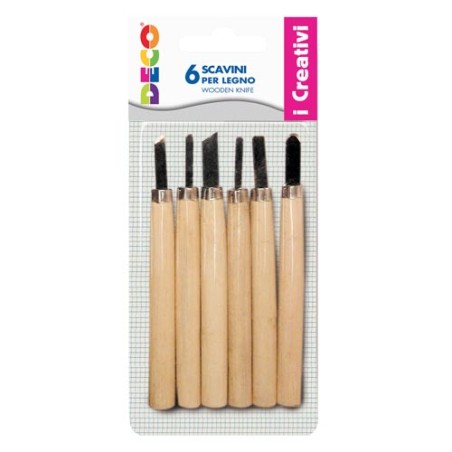 1 - SCAVINI MANICO LEGNO - BLISTER 6 PZ.