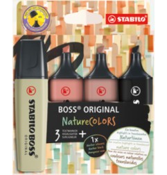 1 - 4 pz Evidenziatore Stabilo Boss Original Nature Colors assortiti 70/4-2-3