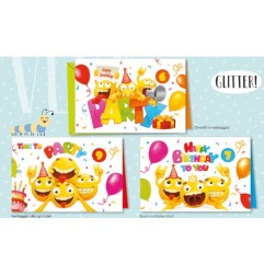 1 - CROMO 12 Biglietti COMPLEANNO Bambini Assortiti  BC.5470