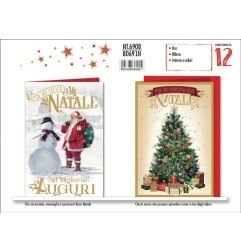 1 - Biglietti Natale acquarello -12pz NT6908