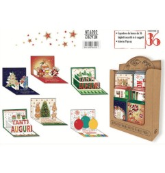 1 - BIGLIETTI POP UP BOUTIQUE NATALE -12PZ NT6927