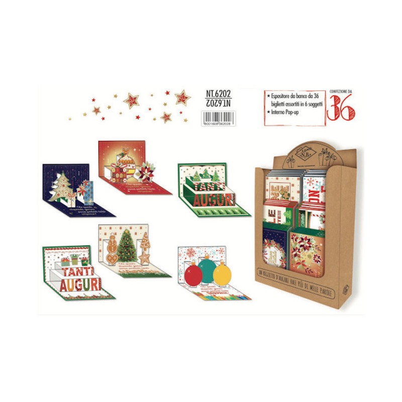 BIGLIETTI POP UP BOUTIQUE NATALE -12PZ NT6927