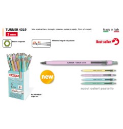 1 - Barattolo ARDA 20 portamine Turner 2mm colori pastel 4019PBAR