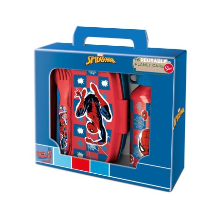 BORRACCIA ALL. ML.400+PORTAMERENDA C/POSATE SPIDERMAN GIFT BOX ST74763