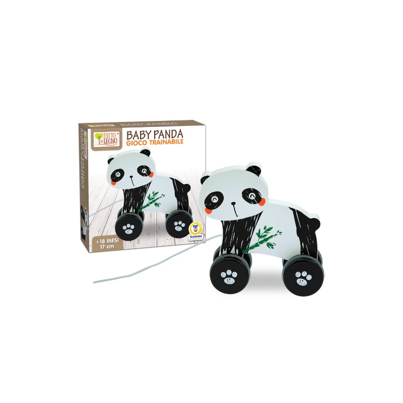 TEOREMA FATTO DI LEGNO - BABY PANDA TRAINABILE 16 CM H 40634