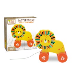 1 - TEOREMA FATTO DI LEGNO - BABY LEONCINO TRAINABILE 16 CM H 40633