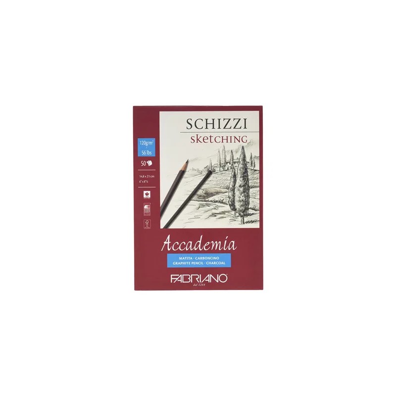 BLOCCO COLLATO ACCADEMIA SKETCHING A5 120GR 50FG -FABRIANO 41121421