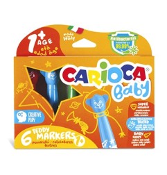 1 - PENNARELLI CARIOCA BABY TEDDY MARKERS 6Pz. ASS. 42815