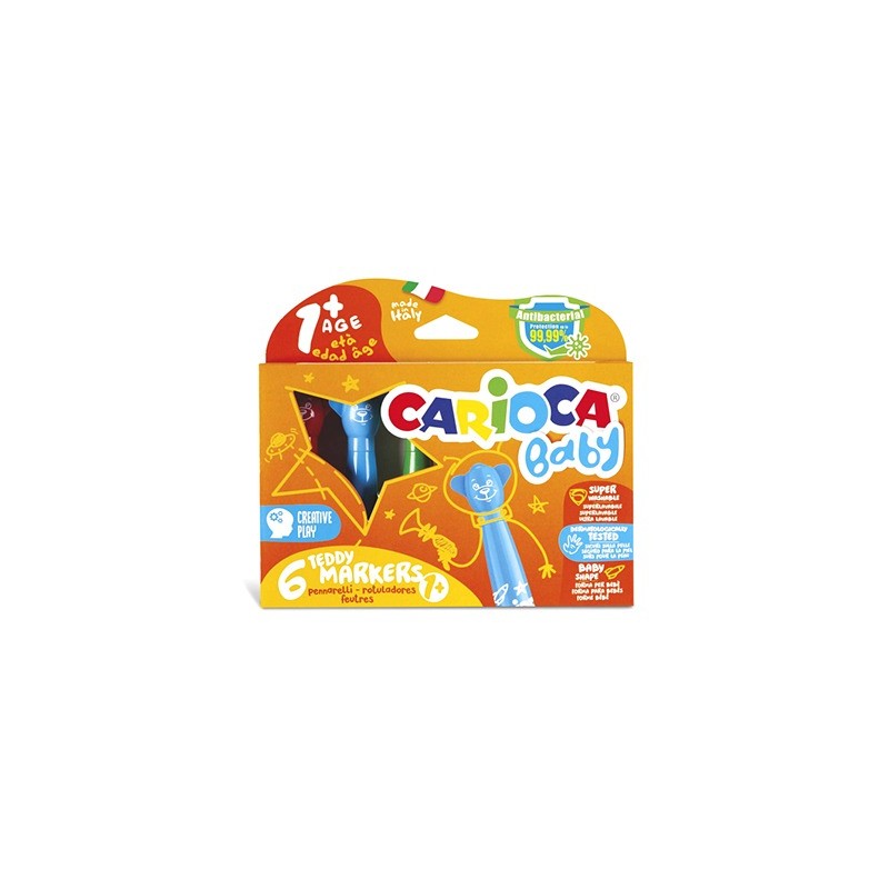 PENNARELLI CARIOCA BABY TEDDY MARKERS 6Pz. ASS. 42815