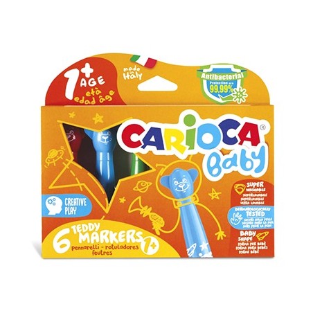 PENNARELLI CARIOCA BABY TEDDY MARKERS 6Pz. ASS. 42815