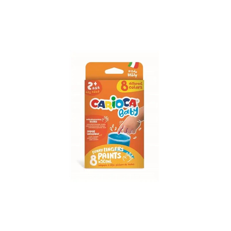 COLORI A DITA CARIOCA BABY FINGER PAINTS -8X50ml 43174