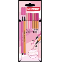 1 - STABILO PEN 68+88 SHADES OF PINK 8pz D/87-3576